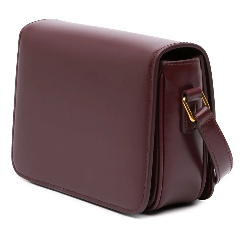 Celine Teen Shiny Calfskin Triomphe Crossbody Red Leather Very good - Back View