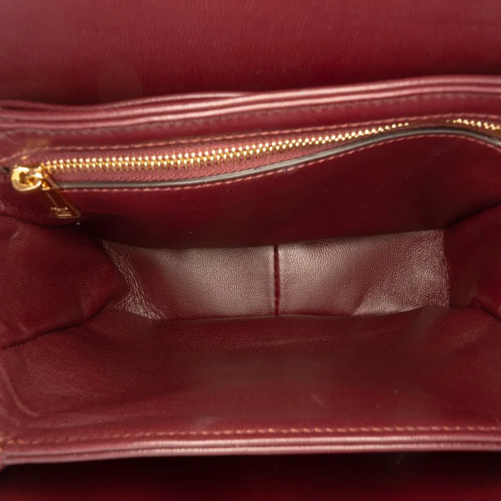 Celine Teen Shiny Calfskin Triomphe Crossbody Red Leather Very good - Model View