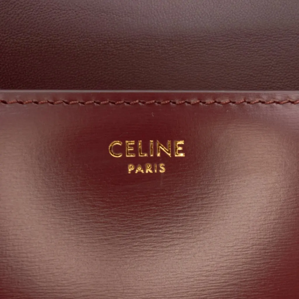 Celine Teen Shiny Calfskin Triomphe Crossbody Red Leather Very good - Box View