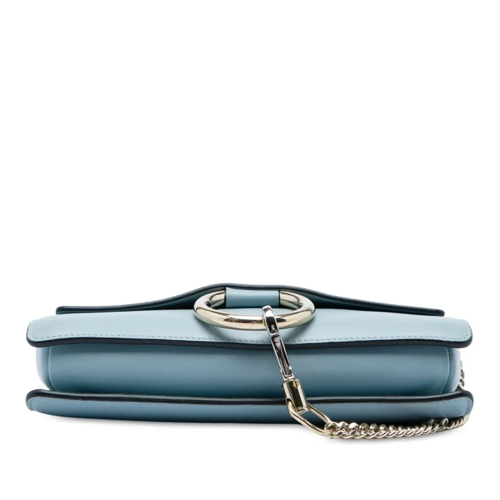 Chloé Small Suede and Calfskin Faye Crossbody Blue Leather Very good - Inside View