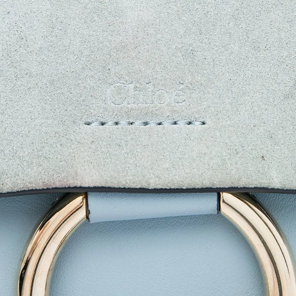 Chloé Small Suede and Calfskin Faye Crossbody Blue Leather Very good - Box View