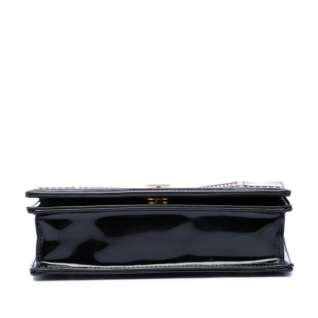Dior Studded Patent Diorama Top Handle Wallet on Chain Black Leather Very good - Inside View