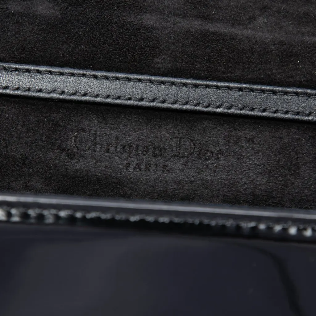 Dior Studded Patent Diorama Top Handle Wallet on Chain Black Leather Very good - Box View