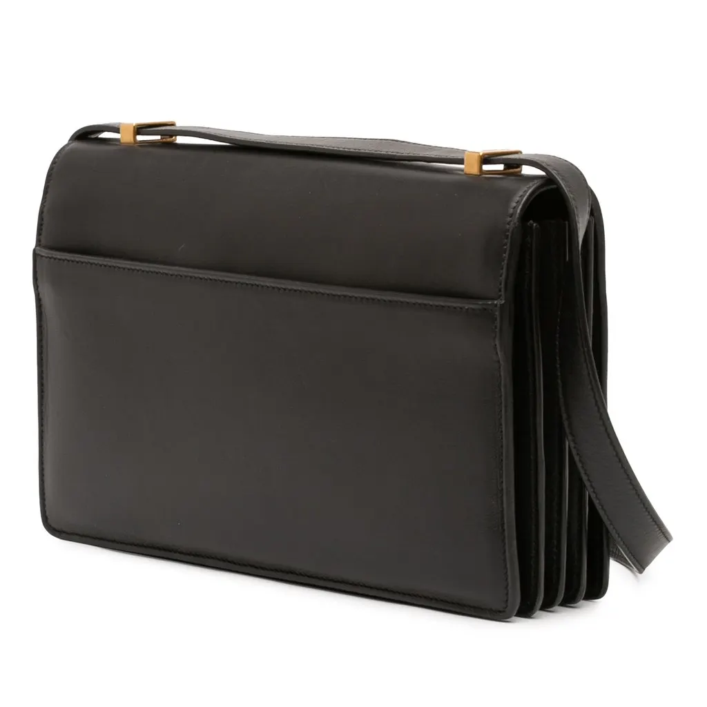Saint Laurent Small Calfskin Dylan Crossbody Black Leather Very good - Back View