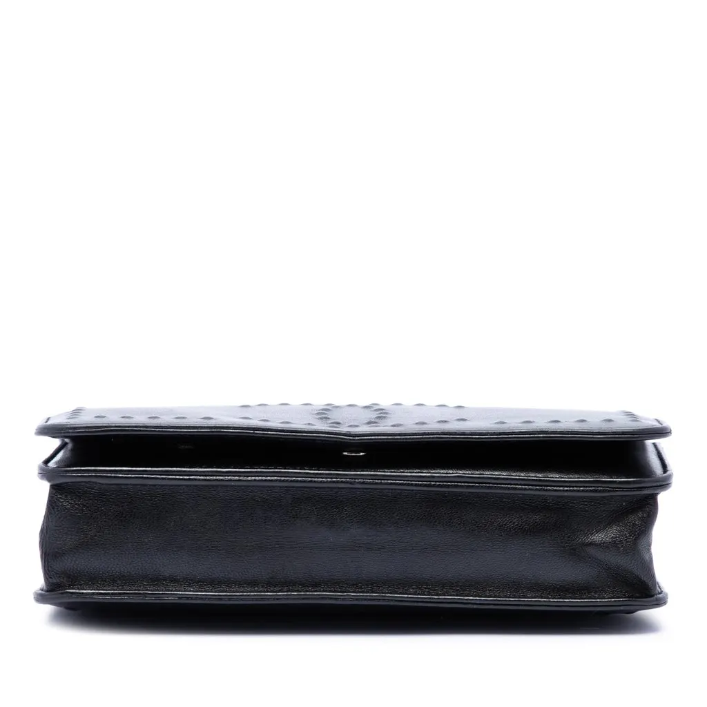 Chanel CC Embossed Lambskin Wallet on Chain Black Leather Very good - Inside View