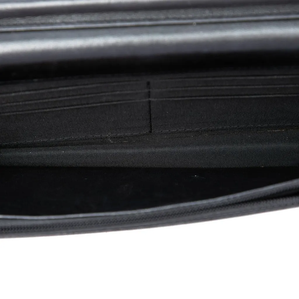 Chanel CC Embossed Lambskin Wallet on Chain Black Leather Very good - Model View