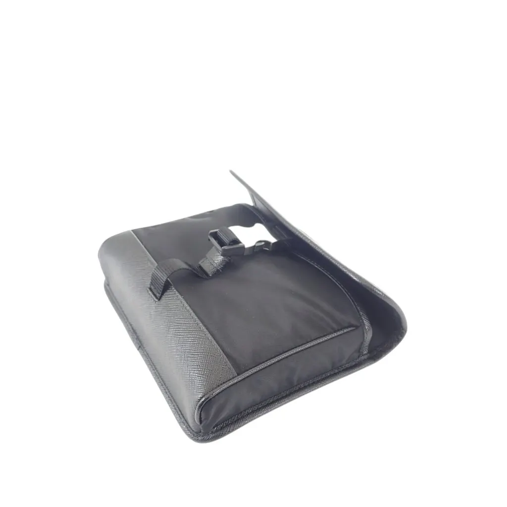 Prada Saffiano Trimmed Tessuto Buckle Messenger Bag Black Polyamide Very good - Inside View