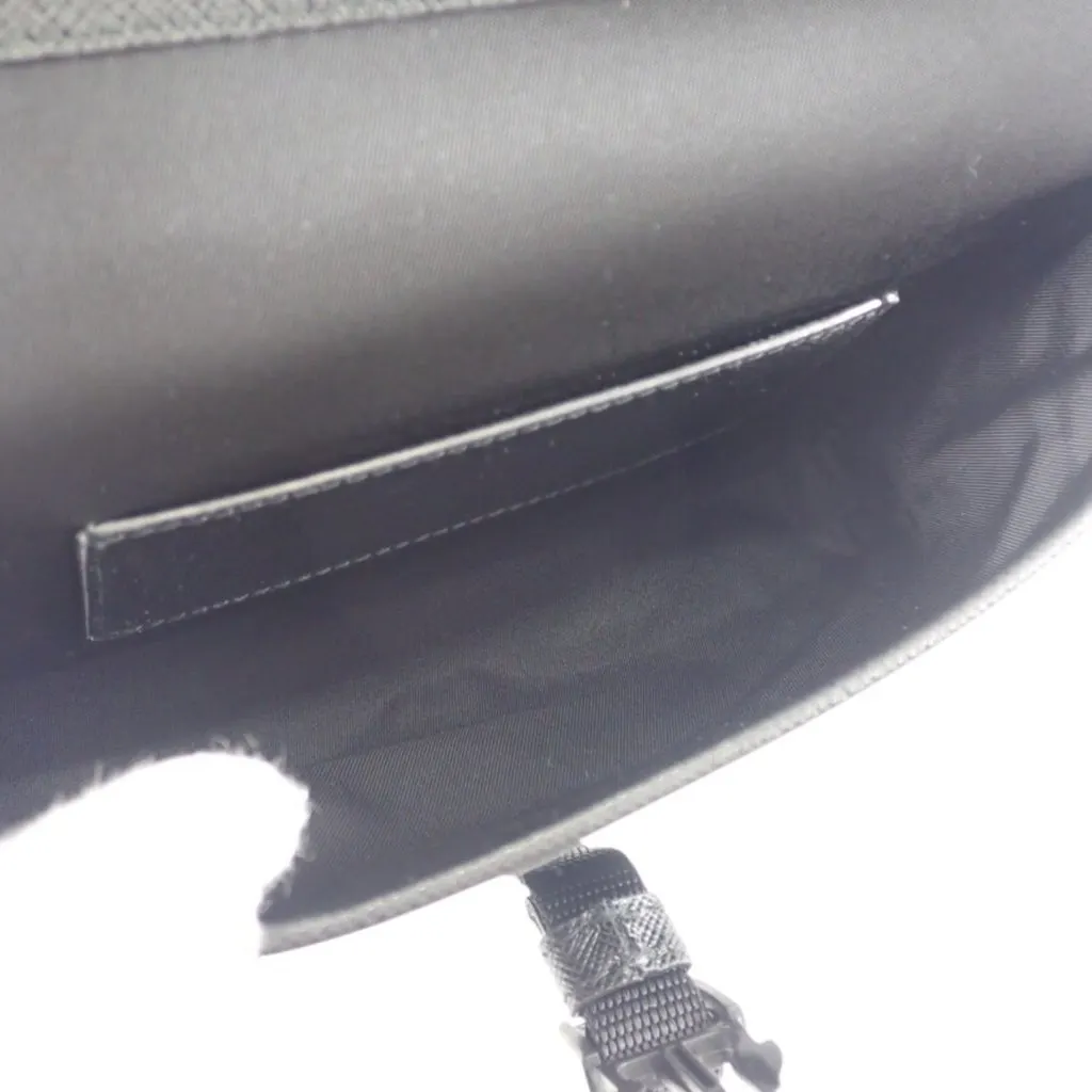 Prada Saffiano Trimmed Tessuto Buckle Messenger Bag Black Polyamide Very good - Model View