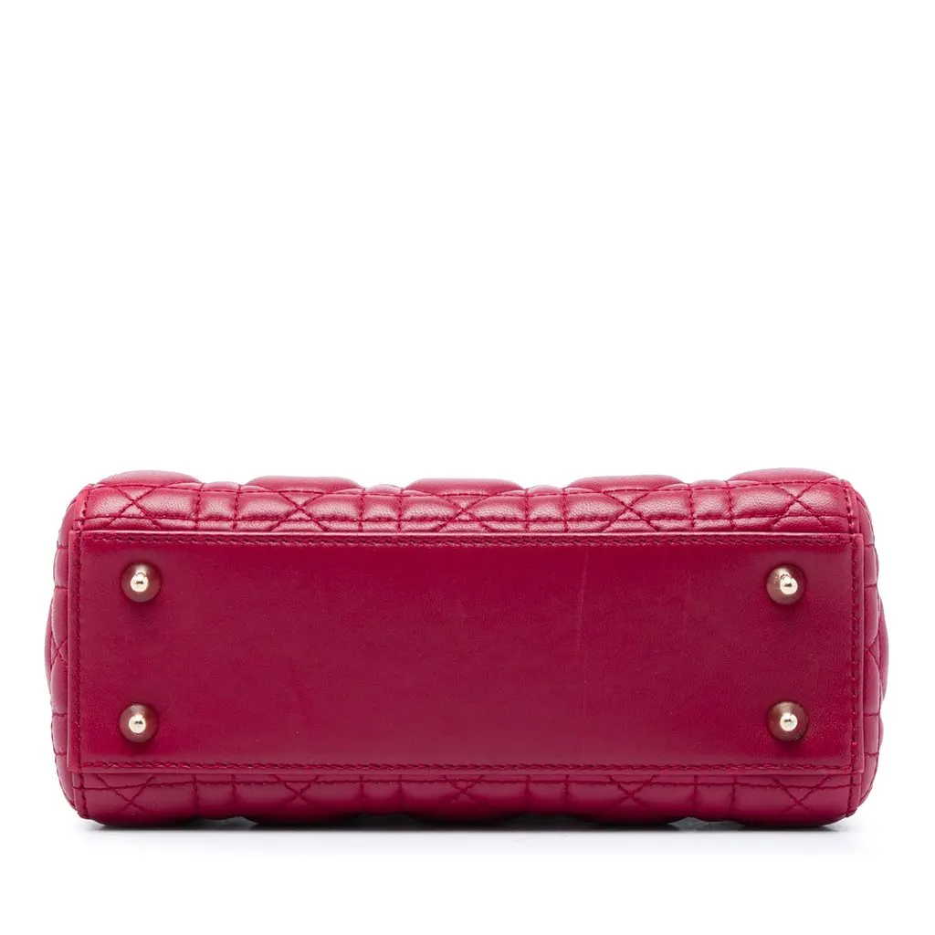 Dior Small Lambskin Cannage My ABCDior Lady Dior Red Leather Very good - Inside View