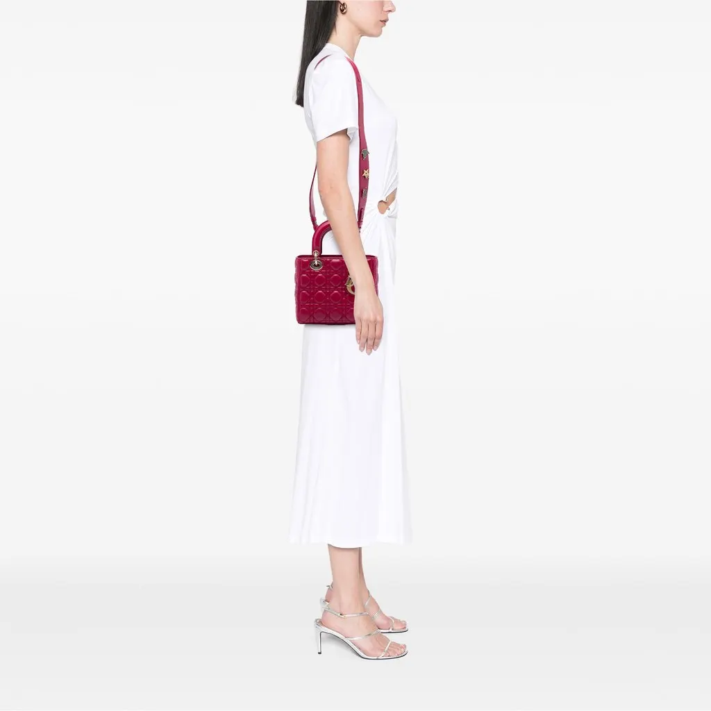Dior Small Lambskin Cannage My ABCDior Lady Dior Red Leather Very good - Box View