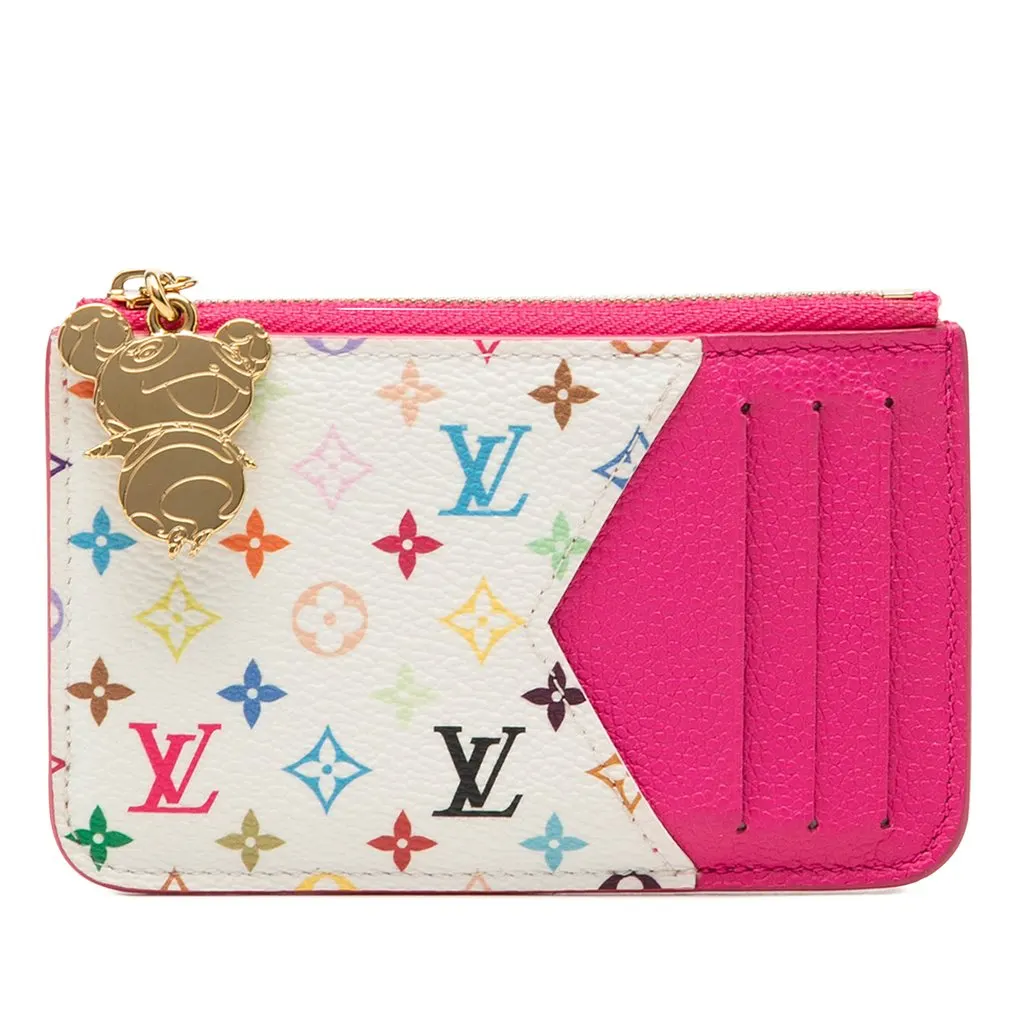 Louis Vuitton Takashi Murakami Monogram Empreinte and Monogram Multicolore Romy Card Holder Pink Leather Very good - Front View