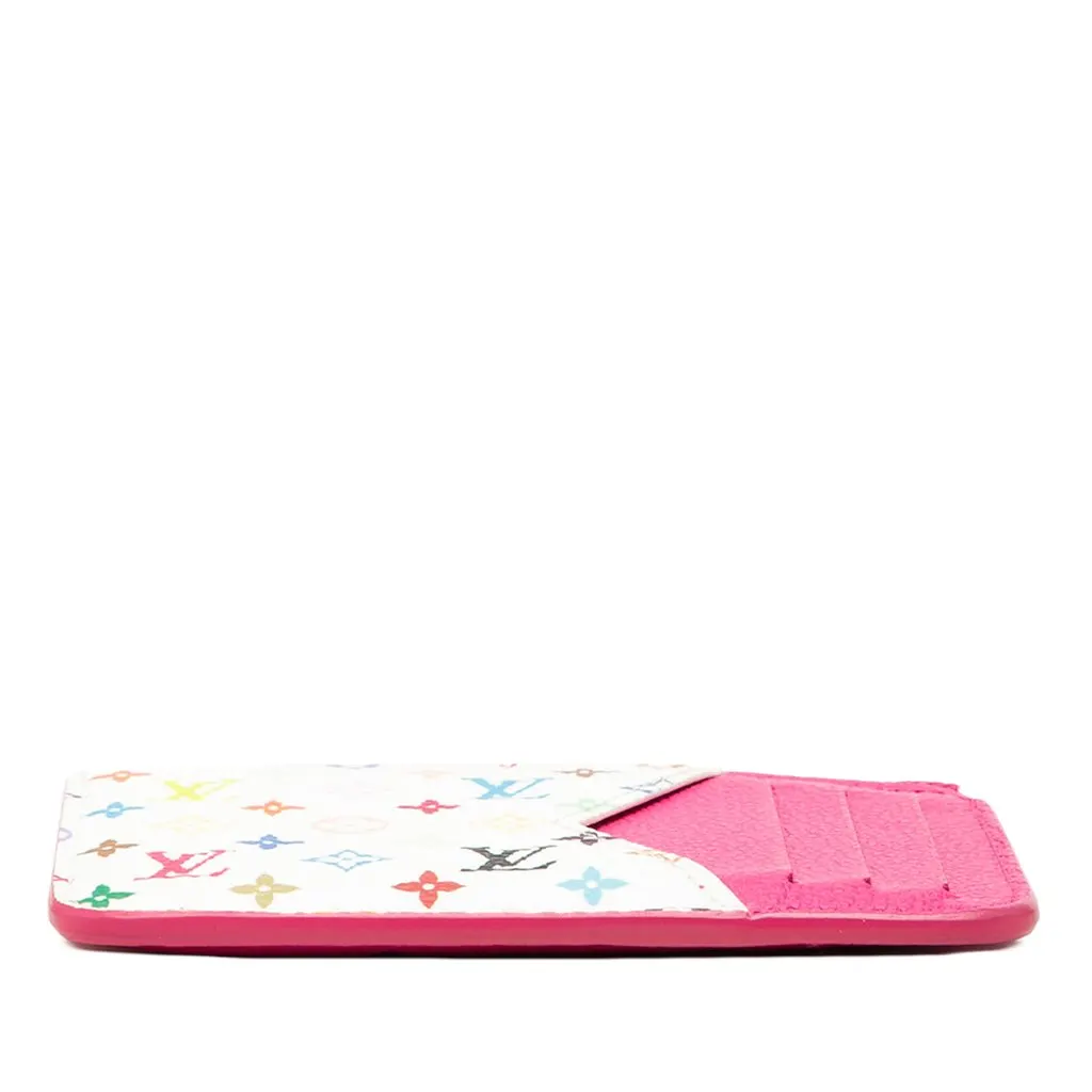 Louis Vuitton Takashi Murakami Monogram Empreinte and Monogram Multicolore Romy Card Holder Pink Leather Very good - Inside View