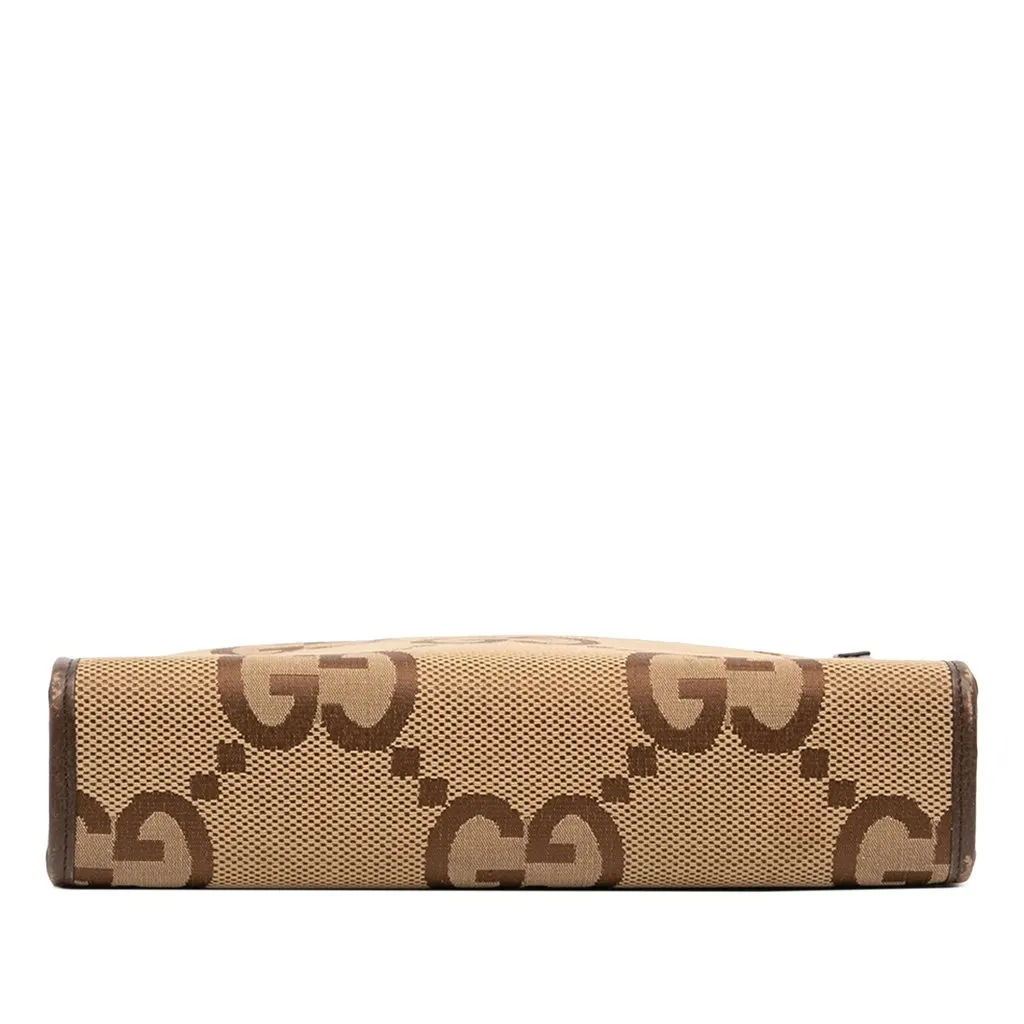 Gucci Jumbo GG Canvas Pouch Brown Canvas Good - Inside View