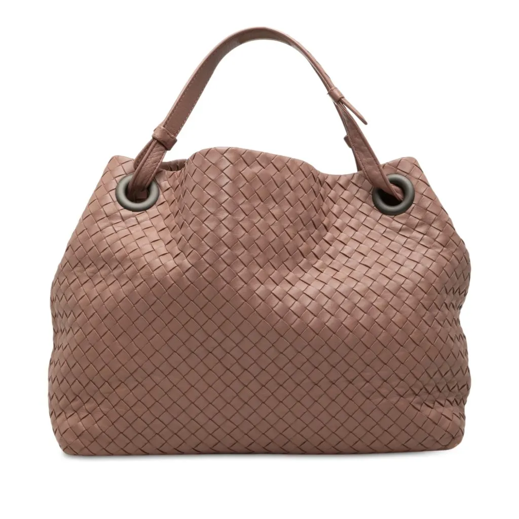 Bottega Veneta Medium Nappa Intrecciato Garda Tote Brown Leather Very good - Front View