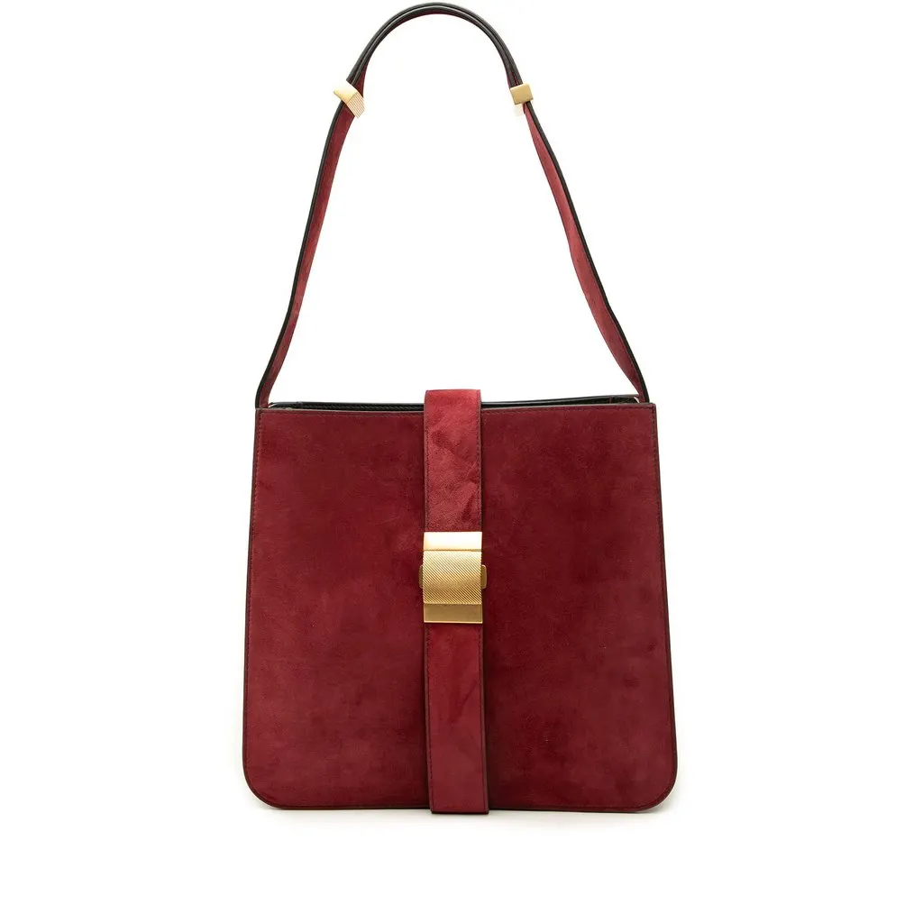 Bottega Veneta Suede Marie Shoulder Bag Red Leather Very good - Front View