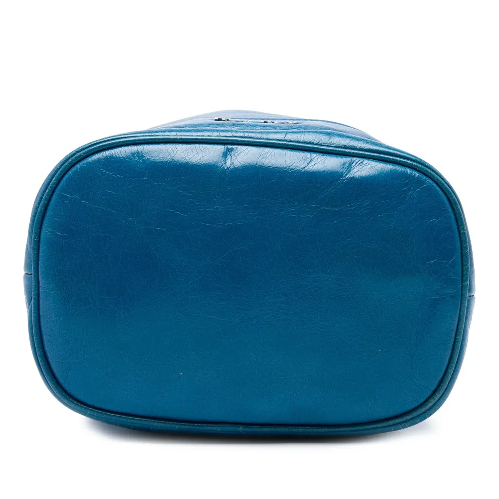 Miu Miu Leather Bucket Bag Blue Leather Very good - Inside View