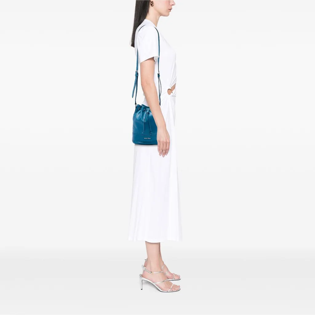 Miu Miu Leather Bucket Bag Blue Leather Very good - Box View