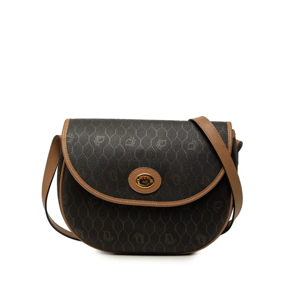 Dior Honeycomb Coated Canvas Crossbody Black Canvas Very good - Front View