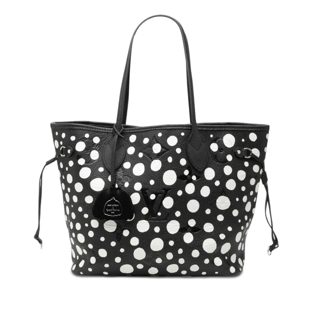 Louis Vuitton Yayoi Kusama Infinity Dots Monogram Empreinte Neverfull MM Black Leather Very good - Front View