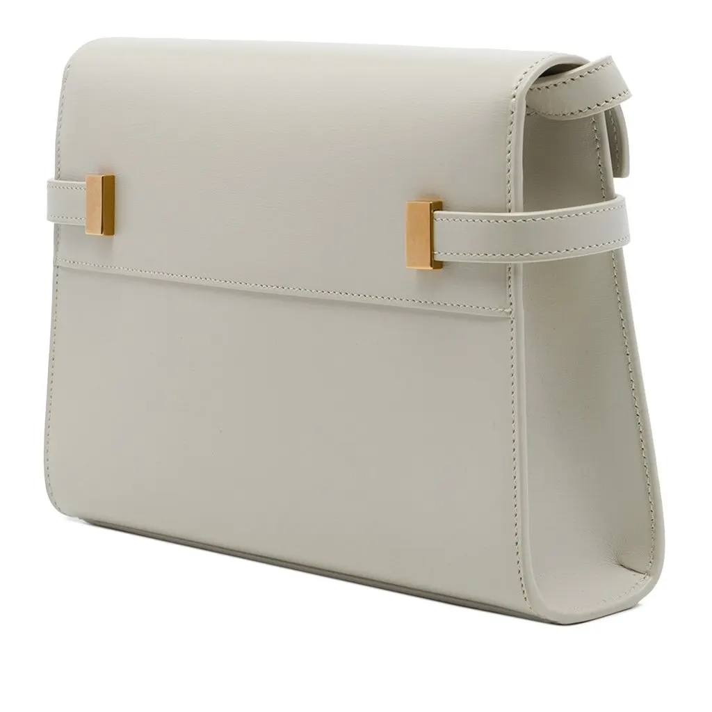 Saint Laurent Small Smooth Calfskin Manhattan Shoulder Bag White Leather Very good - Back View