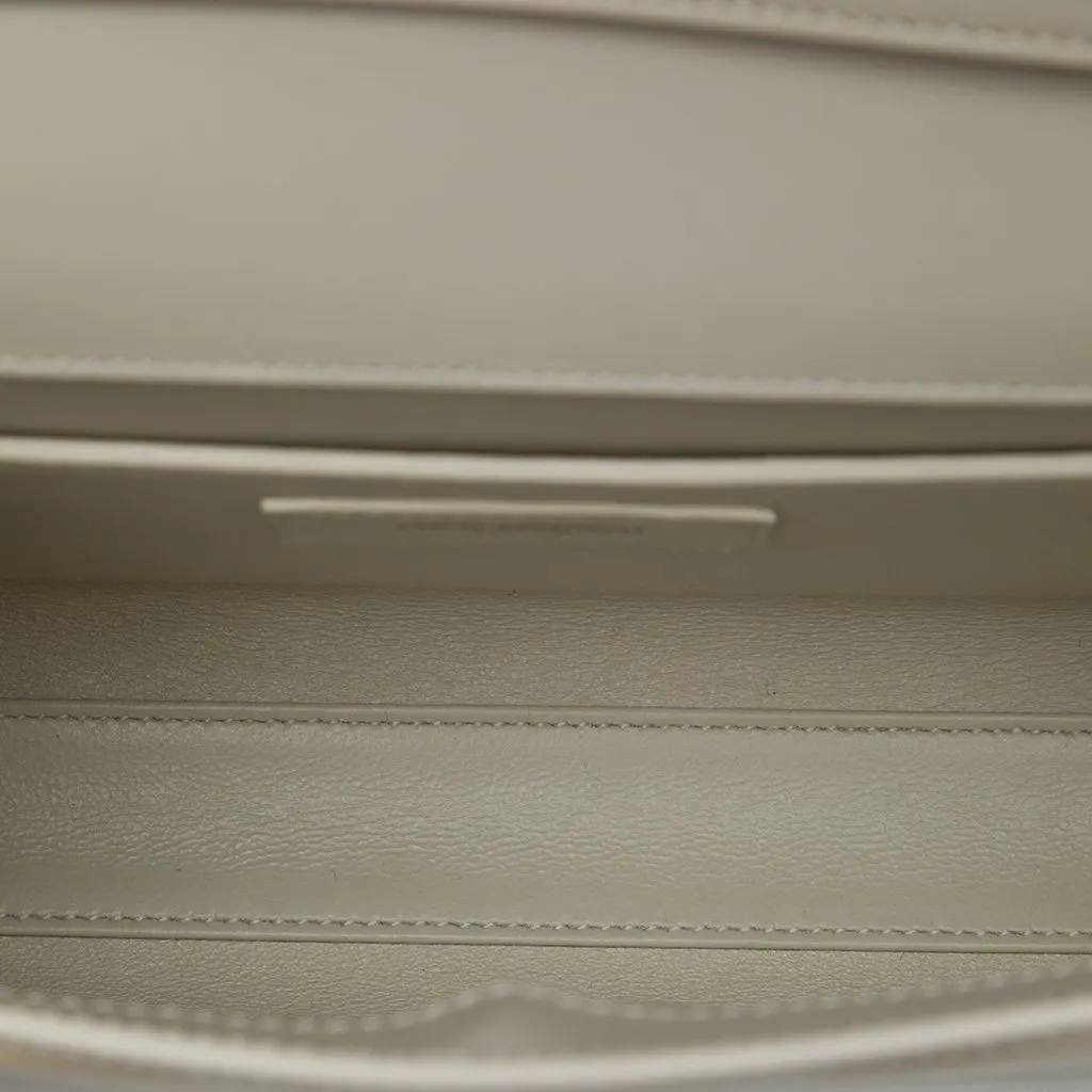 Saint Laurent Small Smooth Calfskin Manhattan Shoulder Bag White Leather Very good - Model View