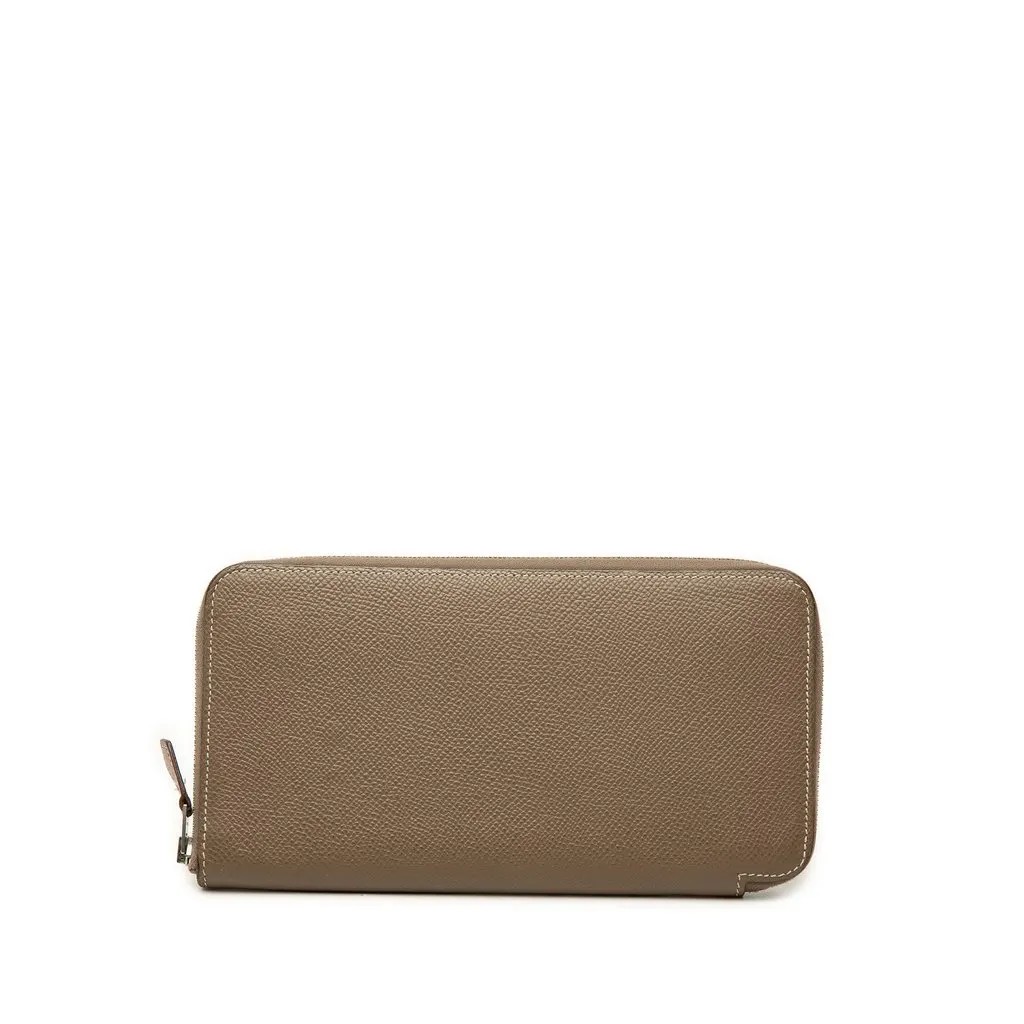 Hermès Epsom Azap Silk In Long Wallet Brown Leather Very good - Front View