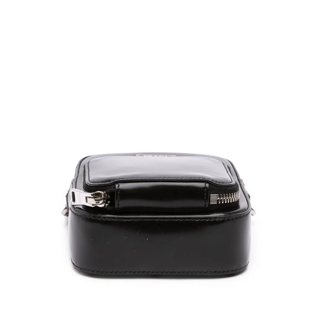 Prada Mini Brushed Leather Phone Pouch Black Leather Good - Inside View