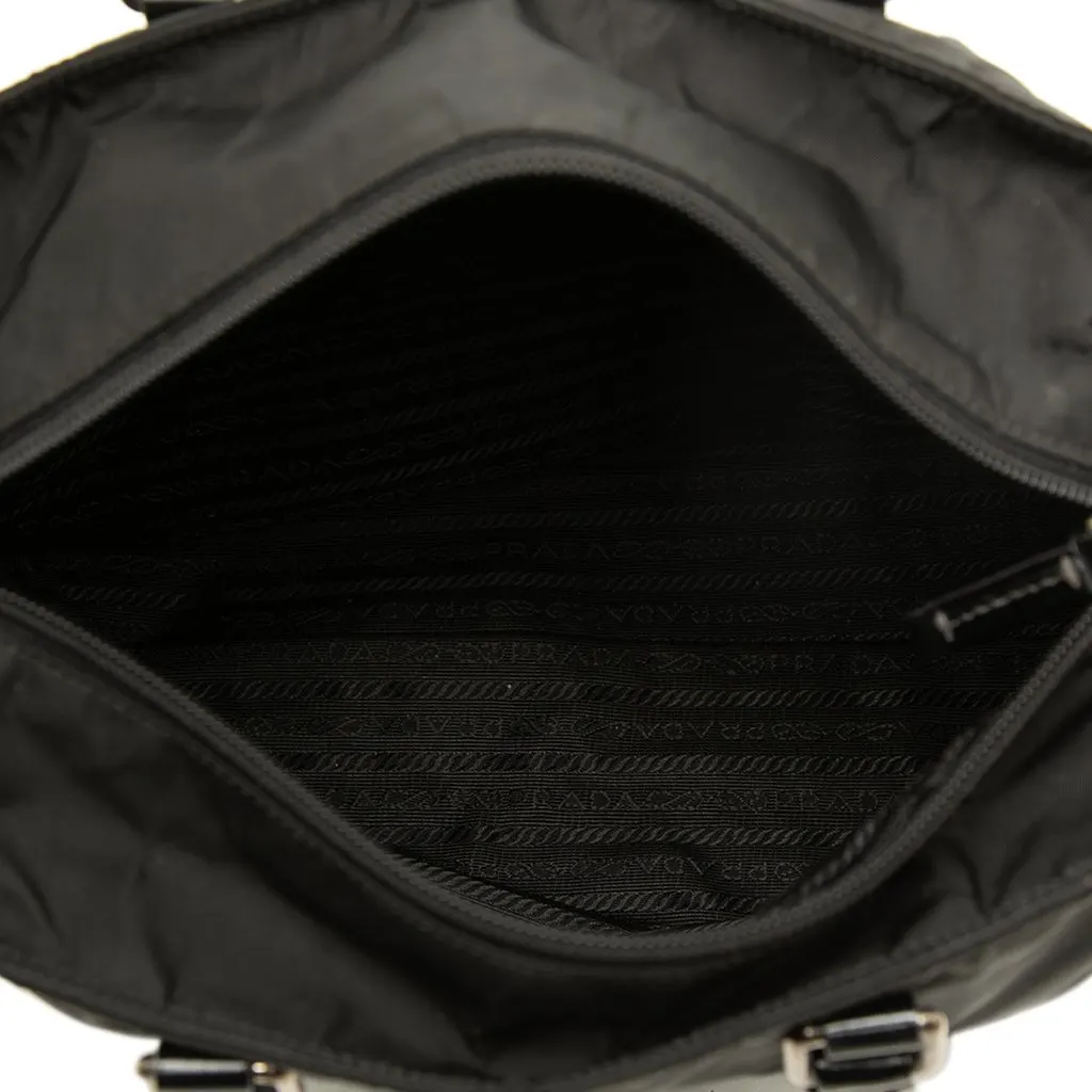 Prada Tessuto Canapa Logo Satchel Black Polyamide Very good - Model View