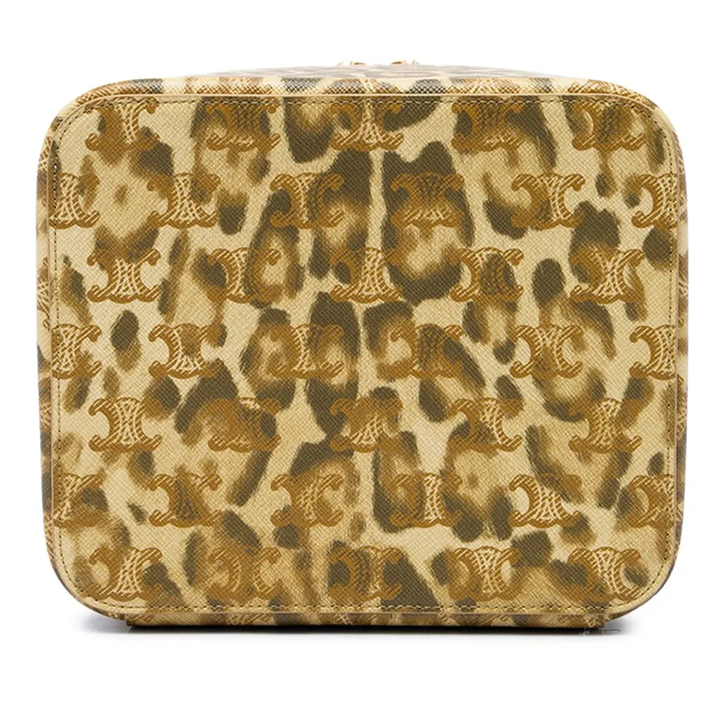 Celine Triomphe Coated Canvas Leopard Print Vanity Case Beige Canvas Very good - Inside View