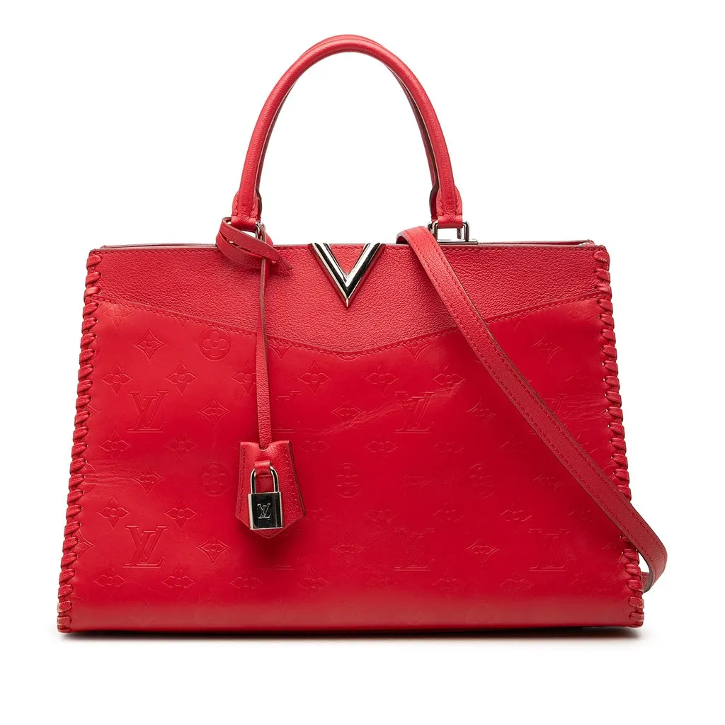 Louis Vuitton Monogram Very Leather Very Zipped Red Leather Very good - Front View