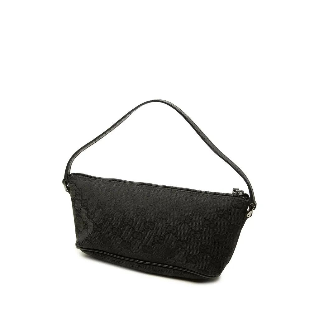 Gucci GG Canvas Boat Black Canvas Good - Back View