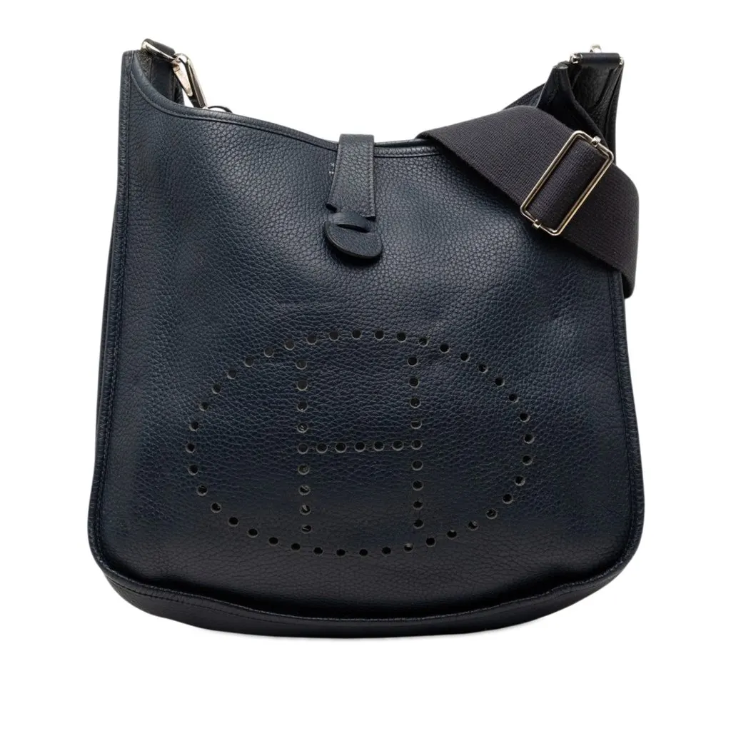 Hermès Clemence Evelyne III 29 Blue Leather Very good - Front View