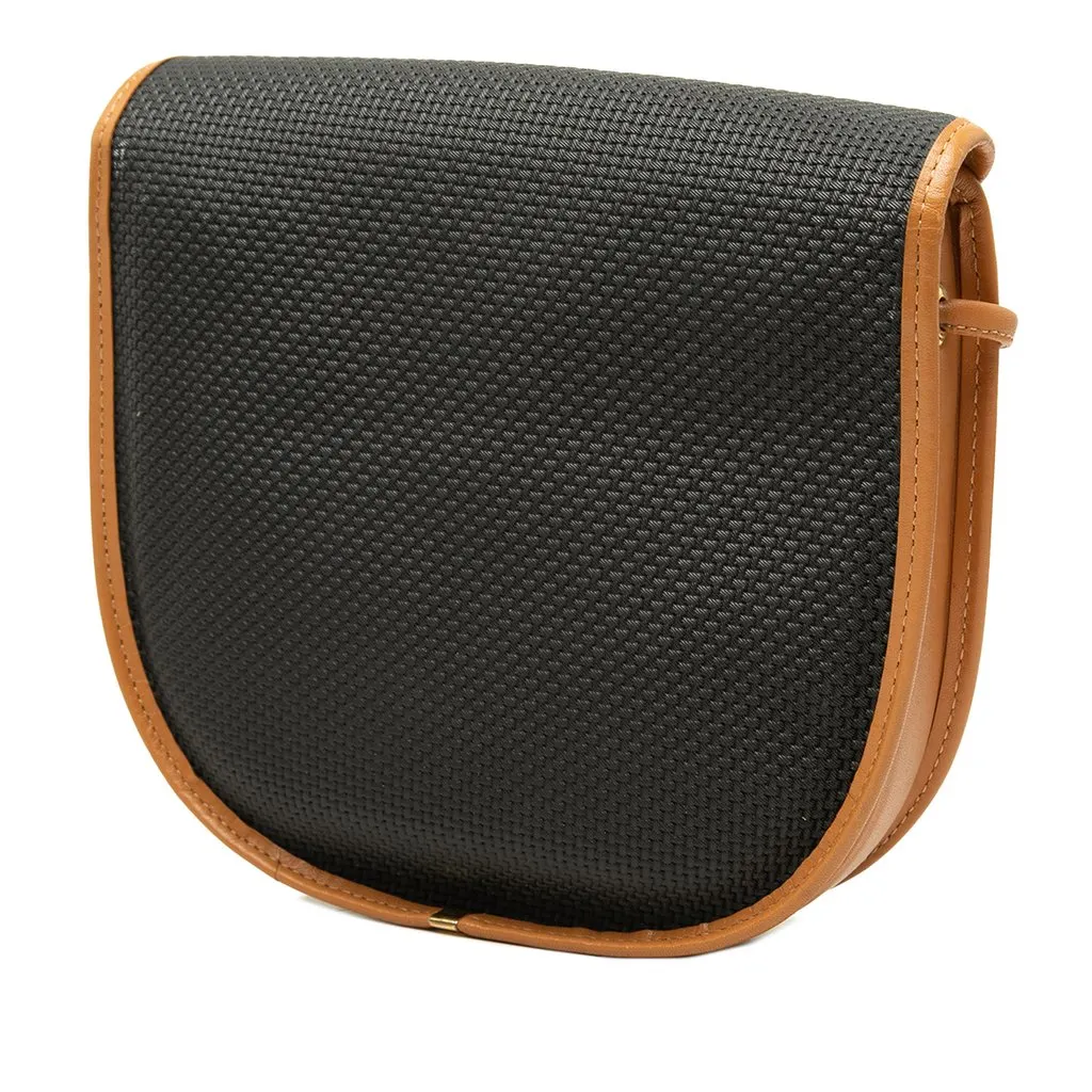 Saint Laurent Leather Trimmed Coated Canvas Crossbody Black Canvas Good - Back View