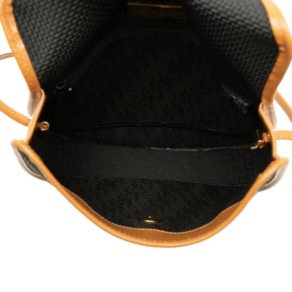 Saint Laurent Leather Trimmed Coated Canvas Crossbody Black Canvas Good - Model View