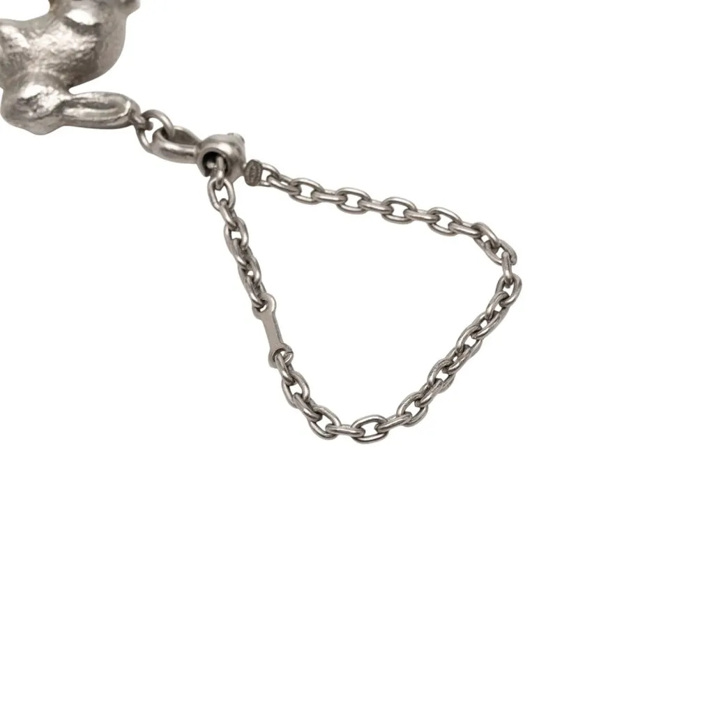 Chanel CC Brass Rabbit Key Chain and Bag Charm Silver Metal Very good - Inside View