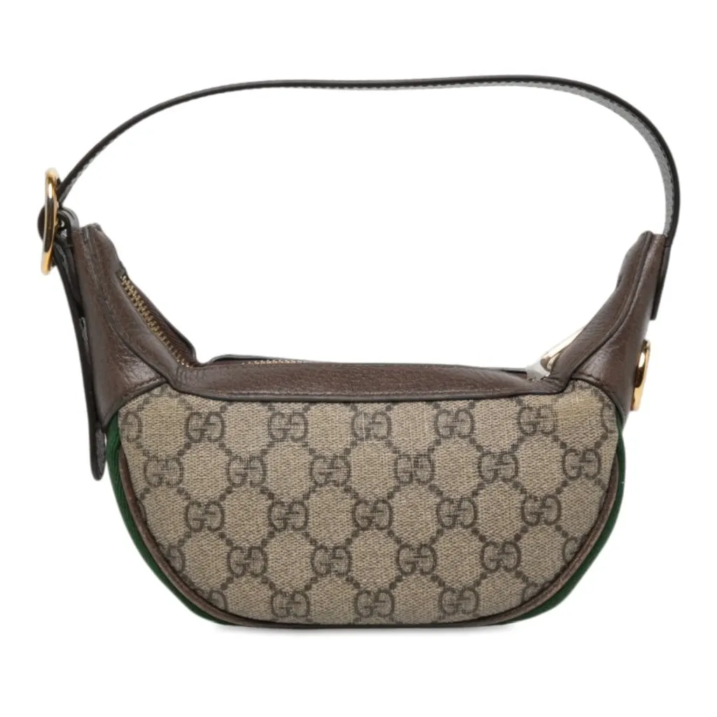 Gucci Mini GG Supreme Web Ophidia Shoulder Bag Beige Canvas Good - Back View