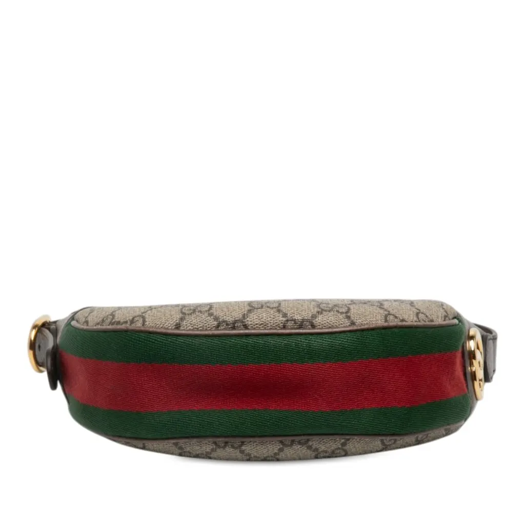 Gucci Mini GG Supreme Web Ophidia Shoulder Bag Beige Canvas Good - Inside View