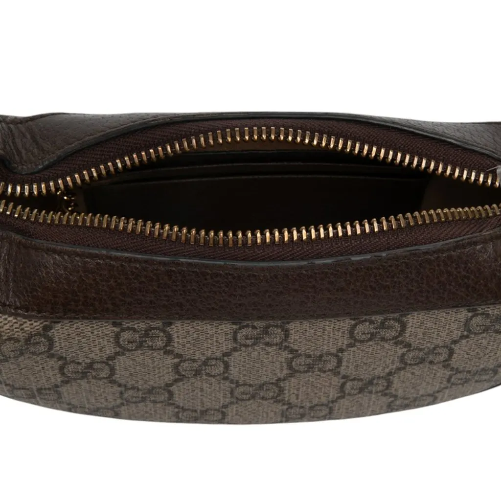 Gucci Mini GG Supreme Web Ophidia Shoulder Bag Beige Canvas Good - Model View