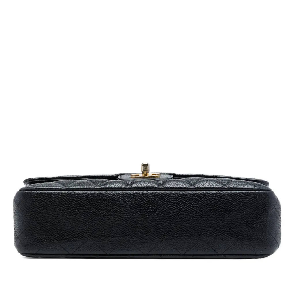 Chanel Medium Classic Caviar Double Flap Black Leather Very good - Inside View