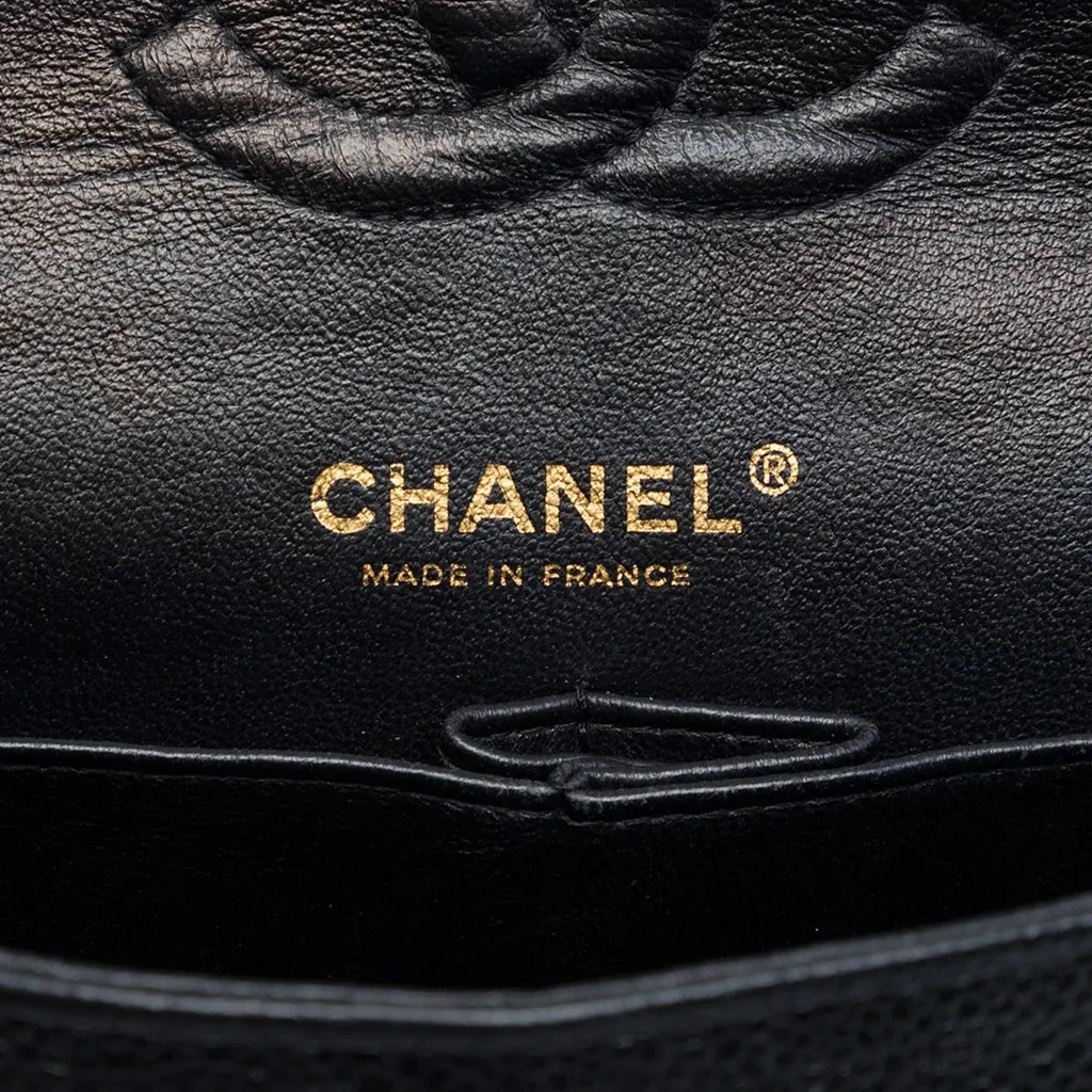 Chanel Medium Classic Caviar Double Flap Black Leather Very good - Box View