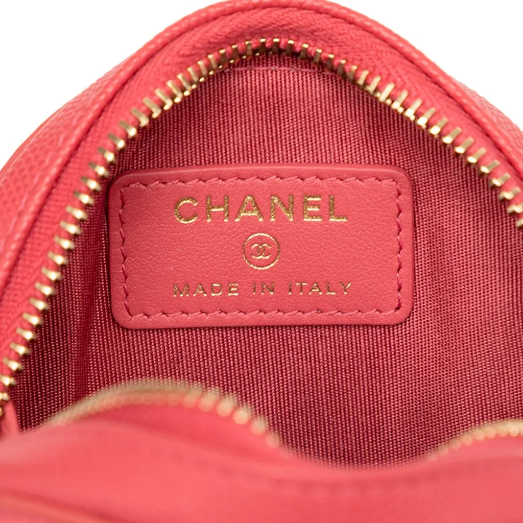 Chanel Caviar Filigree Coin Pouch Pink Leather Very good - Box View