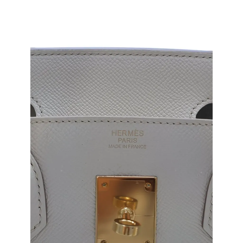 Hermès Epsom Birkin Retourne 30 White Leather Good - Model View