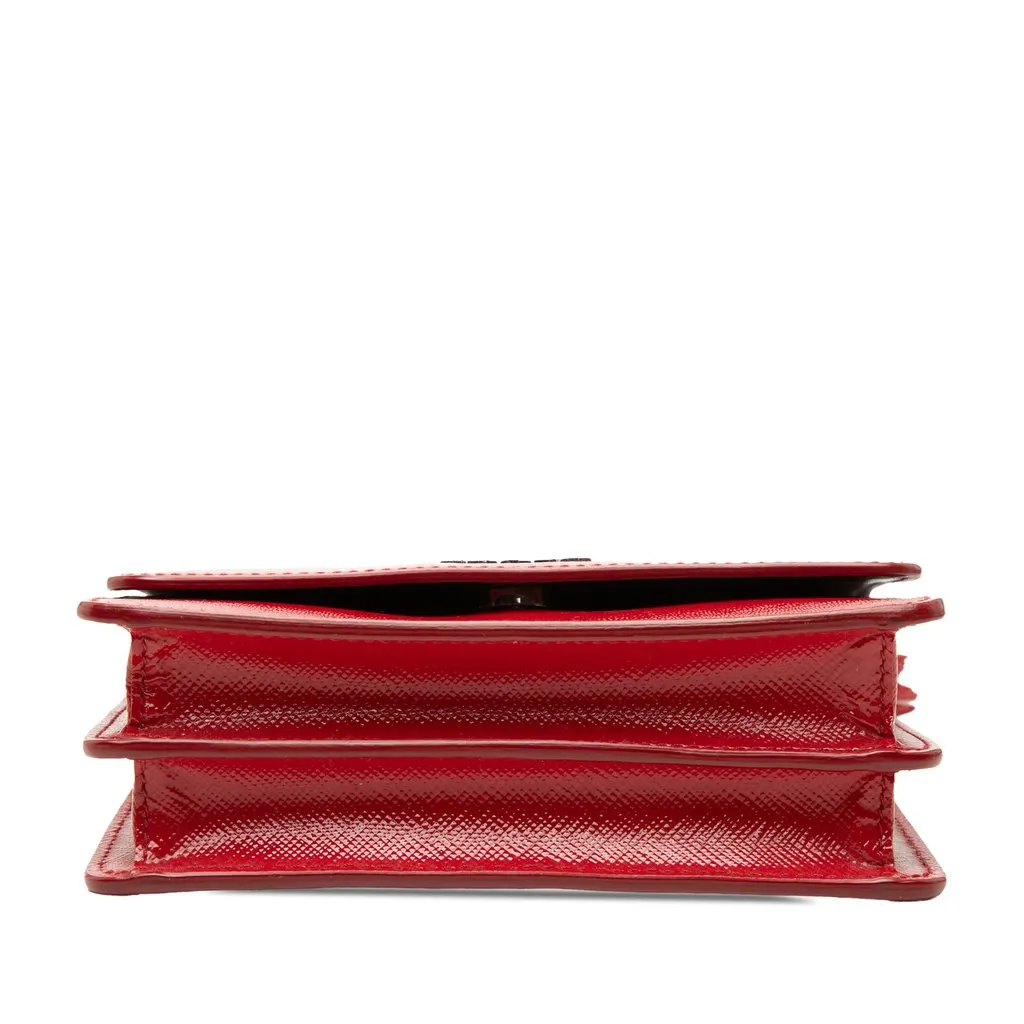 Prada Saffiano Vernice Crossbody Red Leather Very good - Inside View