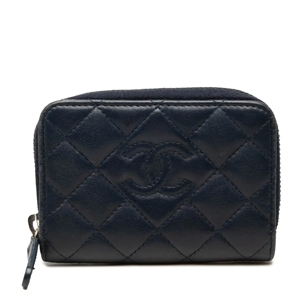 Chanel CC Quilted Lambskin Zippy Coin Pouch