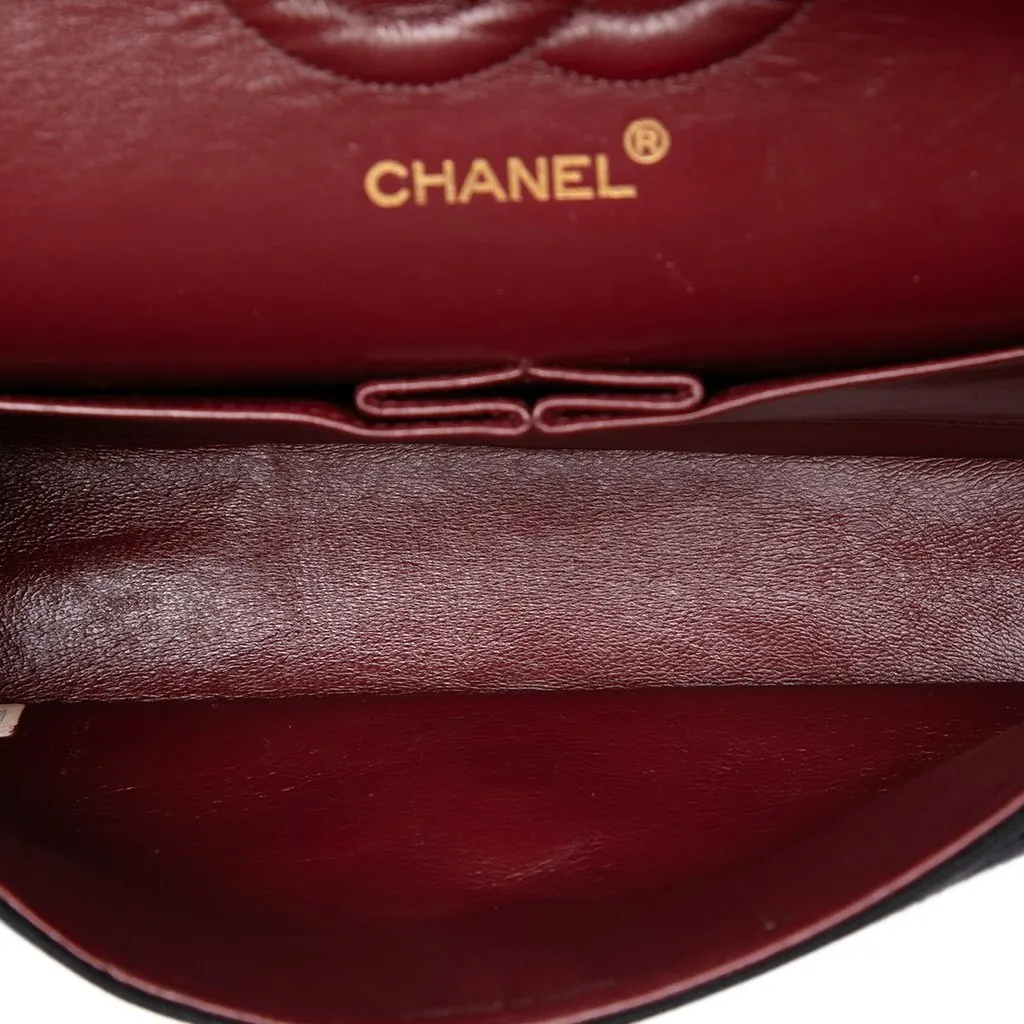 Chanel Medium Classic Jersey Bijoux Chain Double Flap Black Very good - Model View