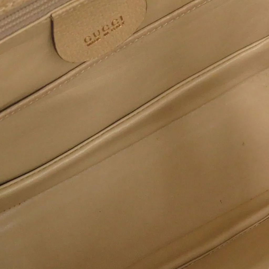 Gucci Grained Calfskin Bamboo Night Beige Leather Very good - Model View
