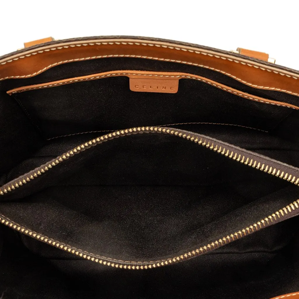 Celine Macadam Coated Canvas Tote Brown Canvas Good - Model View