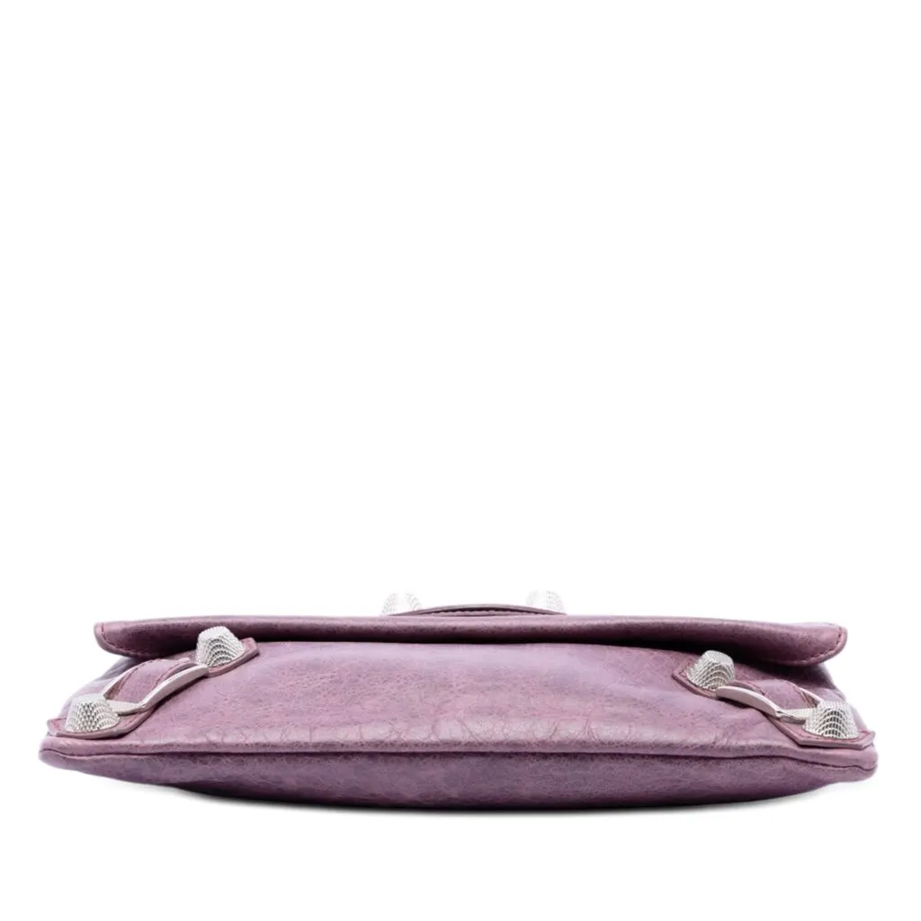 Balenciaga Lambskin Motocross Giant 21 Envelope Clutch Purple Leather Very good - Inside View