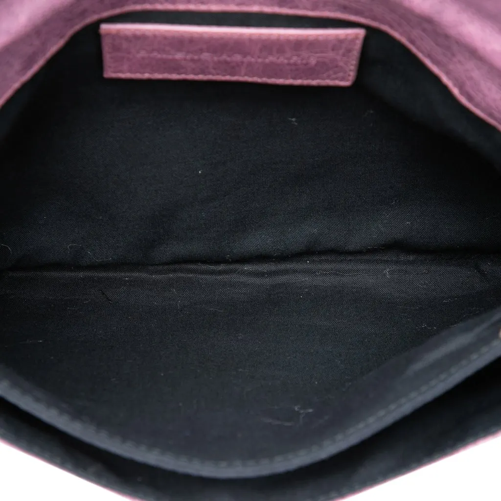Balenciaga Lambskin Motocross Giant 21 Envelope Clutch Purple Leather Very good - Model View