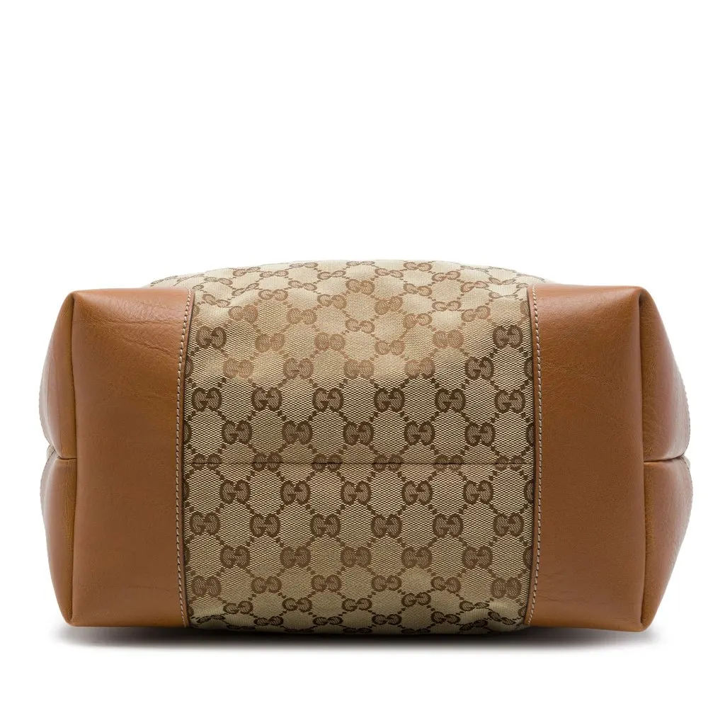 Gucci Large GG Canvas GG Charm Tote Beige Canvas Good - Inside View
